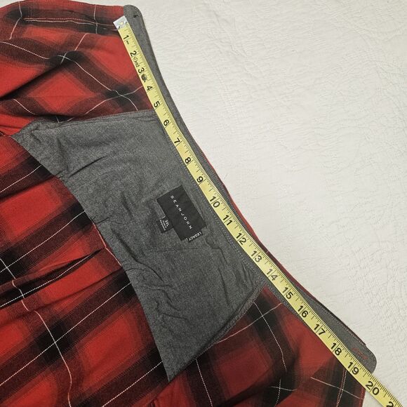 Red Flannel Button Down Causual Colloard Shirt,Sean John Brand warm long sleeve - Picture 5 of 8